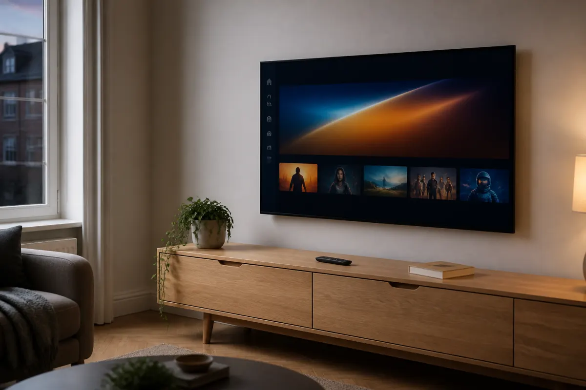 Living room TV ready for Easy IPTV setup